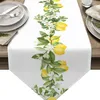 Summer Lemon Leaves Flowers Table Runners Kitchen Dining cloths Wedding Party Decoration Runner 210709