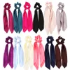 36pc/lot Floral Print Scrunchie Silk Elastic Band For Women Scarf Bows Rubber Ropes Girls Ties Hair Accessories