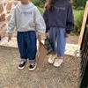 Milmantel jesienne ubrania dzieci z kapturem z długim rękawem na brat i siostra bawełniana trójniki dziewczyny bluzki chłopców 220125