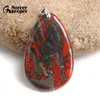 1 stks Real Natural Bloodstone Gem Stone Hanger Ketting Gepolijste Drop Agaten Slice Mode Crystal Beads Sieraden Maken