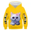 Девушка Одежда животных детей 3D капюшон дети зима кошка толстовка живая милая и веселая детская пуловер топ Camisetas de mujer 2111111