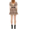 Runway Desigher Selbstporträt Kleid Pailletten Stickerei Mesh Frauen Hohe Taille Rüschen Party Lange ES 210603