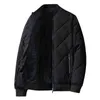 Abrigo de algodón Fleece Grueso Chaqueta cálida para hombre Otoño Invierno Parkas Chaqueta para hombre Abrigos casuales Tops Ropa exterior masculina Patrón de diamante 211206