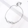 Mode roestvrij staal Endless Love Infinity Chain armbanden bij de hand verstelbare armbanden voor vrouw feest sieraden nummer 8