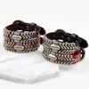 Tennis Stylish Simple Metal Leather Bracelet For Men Adjustable Size Alloy Brown Red Yellow