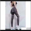 & Capris Clothing Apparel Drop Delivery 2021 Womens Gym Pants High-Waist-Lift Buttocks Tight Belly Running Training Wear Two Fake Sports Pant