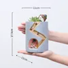 Creative Animal Resin Flowerpot Succulents Planter Water Planting Container Rabbit Hedgehog Decorative Pot Desktop Ornament W0