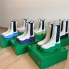 Botas de diseñador de neumáticos de alta calidad para mujer Martin Tobillo Chaelsea Moda Onda de color Suela de goma Elástico Zapatos de lujo Chelsea Cuero