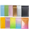 Multi Colored Resealable Zip Mylar Bags Food Storage Aluminum Foil Plastic Packing Bag Smell Proof Pouches