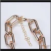 قلادات معلقات Jewelrygold Link Chain Big Choker Necklace Women Fashion Simple Street Party Hip Hop Punk بيان المجوهرات Femme Rlchoker