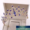 Barock Retro Rose Gold Pfirsich Kristall Braut Tiaras Krone Strass Festzug Prom Diadem Braut Stirnband Hochzeit Haarschmuck Fabrikpreis Expertendesign