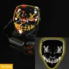 10color Luminous led Mask rave toy Halloween clown funny disco PVC props Party Favor Decoration Festive Supplies X0816A