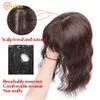 Meifan syntetiska toupee 3-clips på en bit förlängning med smäll för kvinnor täcker det vita hårstycket