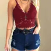 Tanques femininos Camis Solid Corset Lace Tops for Women Soft acolchoado com-deco