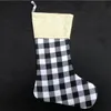 5 Styles Sublimation Christmas Stocking Large Lattice Socks Santa Claus Candy Apple Bag Xmas Tree Decoration Festive Gift For Kids