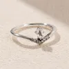 925 Sterling Silver Classic Wish Ring with Clear Cz Fit Pandora Jewelry Engagement Wedding Lovers Fashion Ring