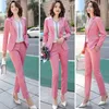 Große Größe S-4XL Weibliche Anzughose Zweiteilige hochwertige Herbst- und Winter-Slim-Fit-Damenblazer Casual Business Wear 210527