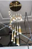 LED anel candelabro lâmpada sala de estar quarto cozinha escadaria iluminação interior decoração longa escada longa