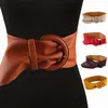 Cinturones anchos de cuero a la moda para mujer, para vestidos, blusa, hebilla, diseño de tendencia occidental, negro, amarillo, rojo, Camel, cinturón largo 211012