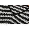 Женщины Vintage V-вырез черный белый цвет Pathcwork для вязания свитер дамы с длинным рукавом тонкие свитера шикарные пуловеры топы S325 210420