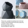 Modern Geometric Ceramic Pot Planter Triangle Faceted Flower Vase Hexagonal Vessel 5.9/6.7/7.7 inch White Black Pink Blue Gray