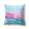 Newpillowcase Solid Färg Glitter Silver Sequins Bling Kasta Pillow Case Pillowcover för soffa Heminredning Kuddehölje Dekorativa EWE5535