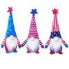 Independence Day Decoration Plush Gnome Doll American Striped Star Print Hat Dwarf Tomte Standing toy