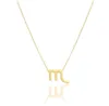 12 Collar del zodiaco con tarjeta de regalo Silver Golden Cadena Constelación Signo Collares colgantes para hombres Mujeres Joyería