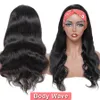 Headband Wig Human Hair Vendor Body Deep Water Wave for Black Women Straight Afro Kinky Curly None Lace Machine Made Wigs Brazilian Cuticle Alinged Hairs