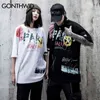 Gonthwid Graffiti Ink Imprimir T-shirts Hip Hop Punk Rock Hipster Streetwear Tees Camiseta Homens Verão Casual Manga Curta Tops Masculino G1229