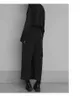 [EAM] High Elastic Waist Black Brief Pleated Long Trousers Loose Fit Pant Fashion Spring Autumn 1S430 211124