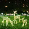 Garden Decorations 3 White Glittered Doe Fawn and Lighted Christmas Outdoor Decoration Winter for Front Yards9797726