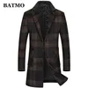 Batmo Ankomst Autumnwinter Wool Trench Coat Men, Herr Plaid Wool Coat, Plus-Size M-5XL 2975 211119