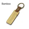 Cadeau de noël-porte-clés accessoires breloques sangles mode en bois porte-clés en cuir bois blanc porte-clés ouvre-porte porte-clés