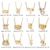 Mode plaqué or acier inoxydable 12 signes du zodiaque collier bijoux lettre Alphabet zodiaque pendentif collier pour les femmes