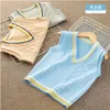 Maglione Bambini Moda Diamond Vest Primavera Autunno 2021 Oversize British Style Gilet in cotone per bambini School Boy Girl Uniform Y1024