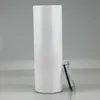 Sublimation tapered Tumbler Stainless steel blank white cup with lid straw Cylinder bottle free fast sea shipping DAP347