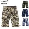 Men's Summer Casual Loose Camouflage Cargo Shorts Men Multi-Pocket 100% Cotton Street Military Knee-Length Beach 210713