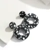 Модный черный полимерная глина абстрактный узор Геометрическая ездика кружка подвеска серьги для женщин Unusua ювелирные изделия
