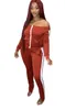 Dames Matching Sets Lange Mouwen Top en Broek Casual Workout Sporty Active Wear Bodycon Mode Twee Stukken Outfits Slim 210525