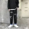 Straight Denim Jeans Men Graphic Printed Pants Streetwear Man Wildleg Hip Hop Korean Harajuku Fashion