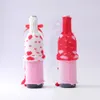 Stock saint valentin bouteille de vin couverture poupée sans visage amour bouteille de vin sac ensemble maison fête décorations de noël W-01290 Xu