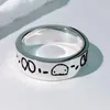 Designer Fashion Luxury Men e feminino Band de prata Rings Skeleton Couples Jóias de joalheria Presentes de férias simples personalizados