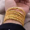 24k 6Pcs Dubai India Gold Color Bangles For Women Gorls African Bridal Bracelets Wedding Jewellery Gifts Bangle6239014