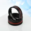 8mm Black Carbide Titanium Stainless Steel Thin Red Line Wedding Band Ring Men's Jewelry