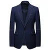 New Fashion Smart Casual Suit 2 Pieces Set of Groom Best Man Wedding Single Buttons Blazer and Full Length Pants X0909