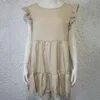 Casual Dresses Summer Sleeveless Solid Color Cake Dress All Match O-Neck Ruffle Hem Loose Mini Women Clothing Ladies