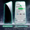 Aydınlık Gizlilik Temperlenmiş Cam Anti Spy Anti-Casus Tam Kapak Ekran Koruyucular İPhone 14 13 12 Pro Max Mini X XR Parlayan Cam Silikon Yumuşak Kenar Perigrafi ile Karanlıkta Karanlıkta Karanlıkta