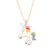 Fashion Unicorn Necklace for Girls Children Kids Enamel Cartoon Horse Jewelry Women Animal Pendant Necklaces with Retail Card