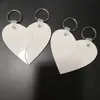 Sublimering par nyckelringar mdf trä hjärta par nyckelkedja värmeöverföring utskrift nyckelring ring DIY Custom valentins dag favoriserar gåva grossist livsmedelsbutik leverantör